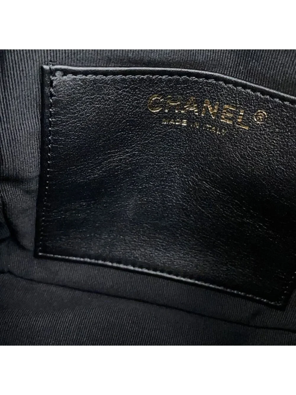 Chanel Backpack Quilted CC Logo Icon Chain Leather Black